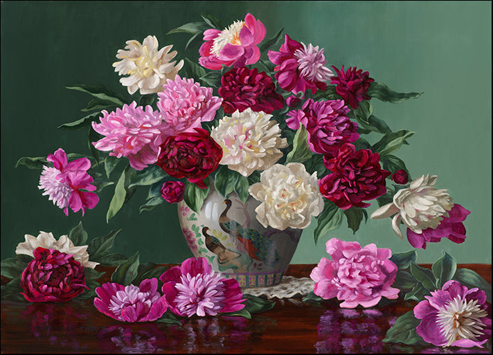 CHRPIE136774 Peonies in Peacock Vase, by Christopher Pierce, available in multiple sizes