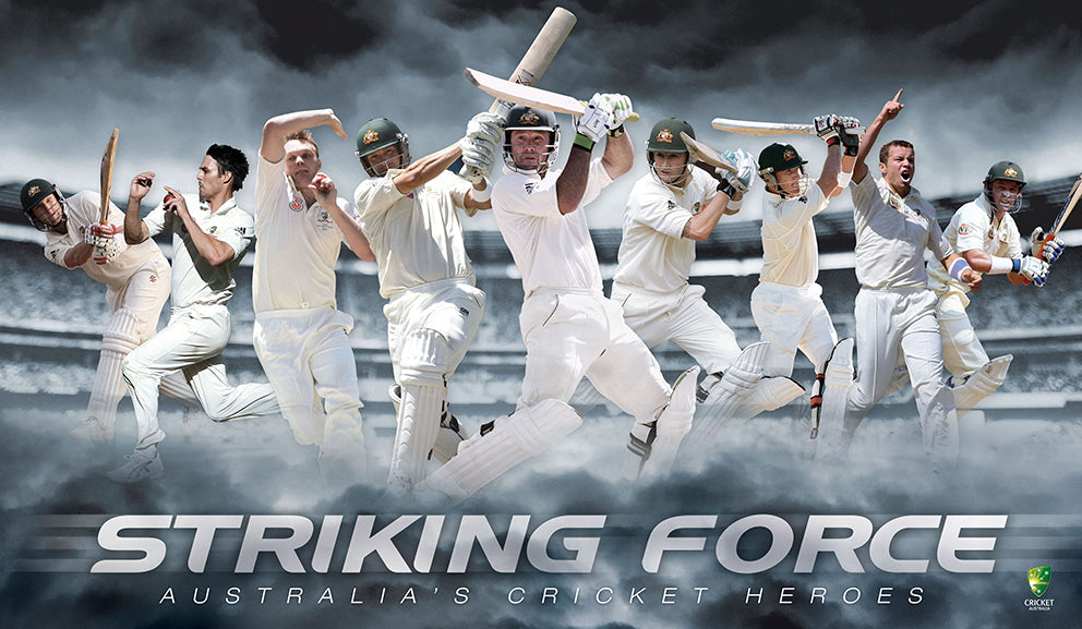 Cricket Striking Force Australia's Cricket Heroes 100x58cm paper - Chamton