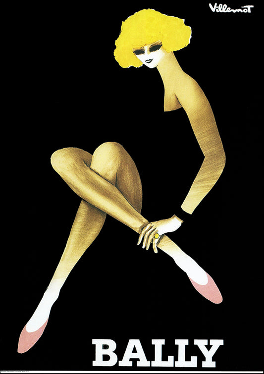 CH Bally Yellow by Bernard Villemot 50x70cm on paper