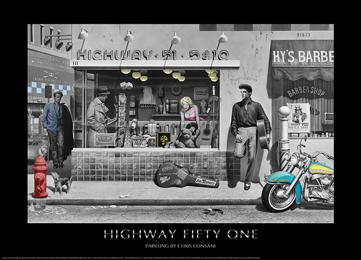 CONCA04S Highway 51 B & W by Chris Consani, available in multiple sizes