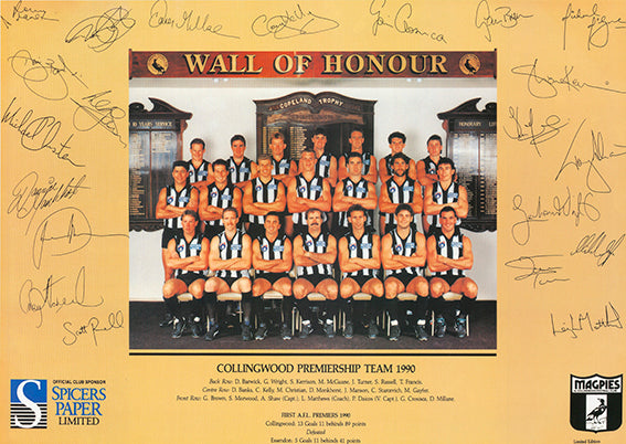 Collingwood Wall of Honour 60x42cm paper - Chamton