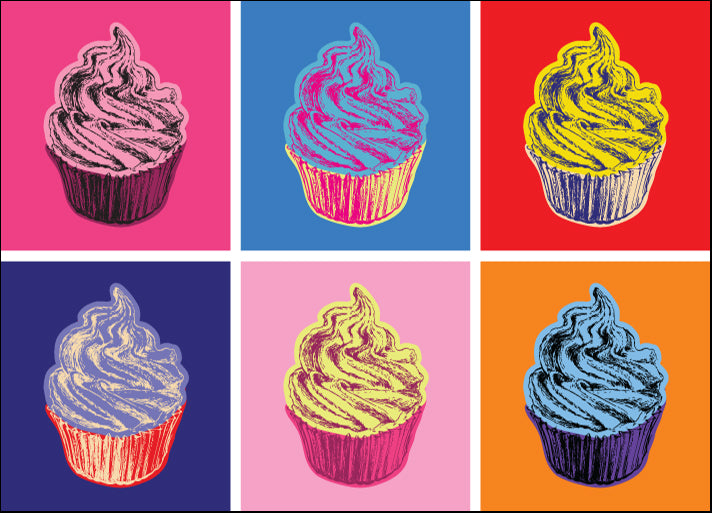 D04944456S Pop Art cupcakes food, available in multiple sizes