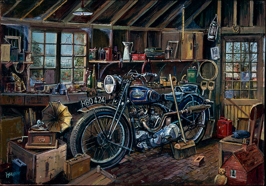 DDFA 8919 Panther Motorbike Vintage, available in multiple sizes - Chamton