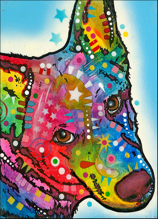 DEAEXL138359 Aussie Sheep Dog, by Dean Russo- Exclusive, available in multiple sizes