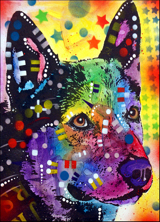 DEARUS125234 Aus Cattle Dog, by Dean Russo, available in multiple sizes