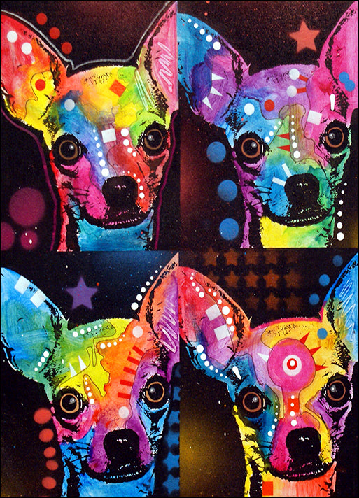 DEARUS125243 Chihuahua 4x, by Dean Russo, available in multiple sizes