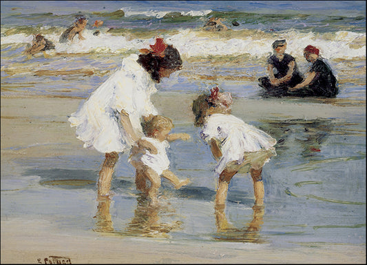 DP-117328 Children Playing At The Seashore, by Edward Henry Potthast available in multiple sizes - Chamton