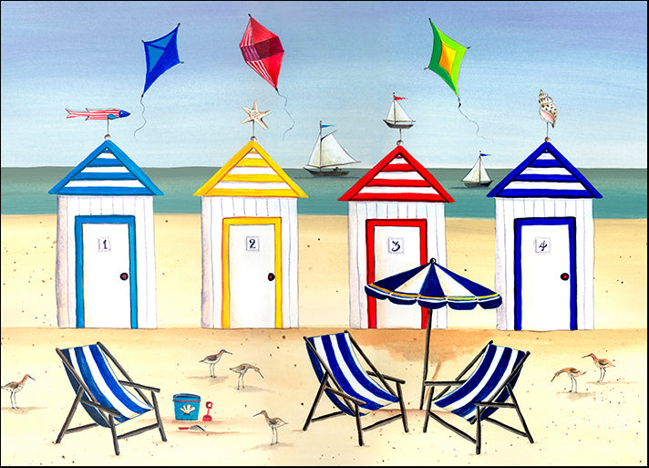 DP-126950 Beach Huts, by Katharine Gracey available in multiple sizes - Chamton