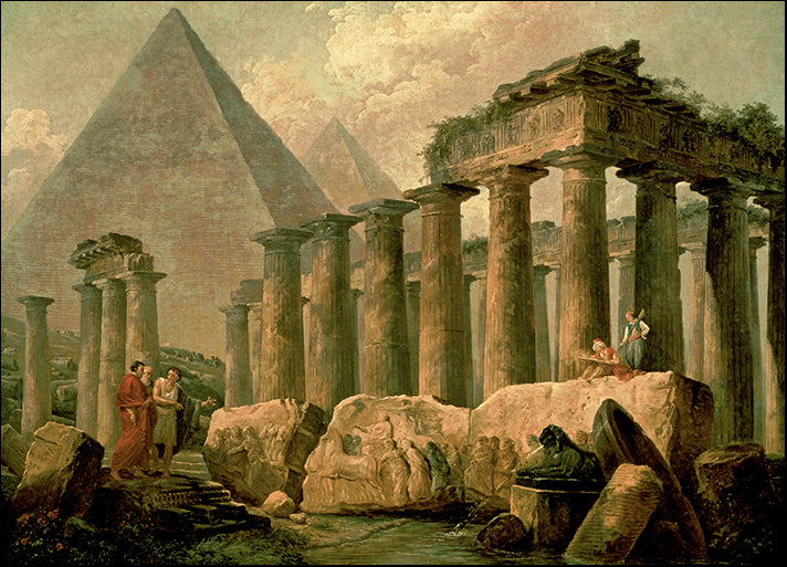 DP-132075 Pyramid and Temples, by Hubert Robert, available in multiple sizes