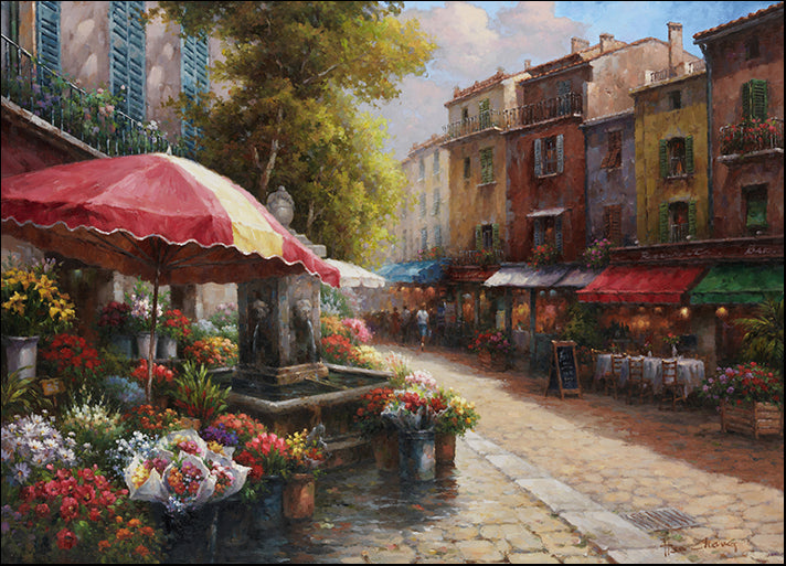 DP-135539 Flower Market Cafe, by Han Chang, available in multiple sizes