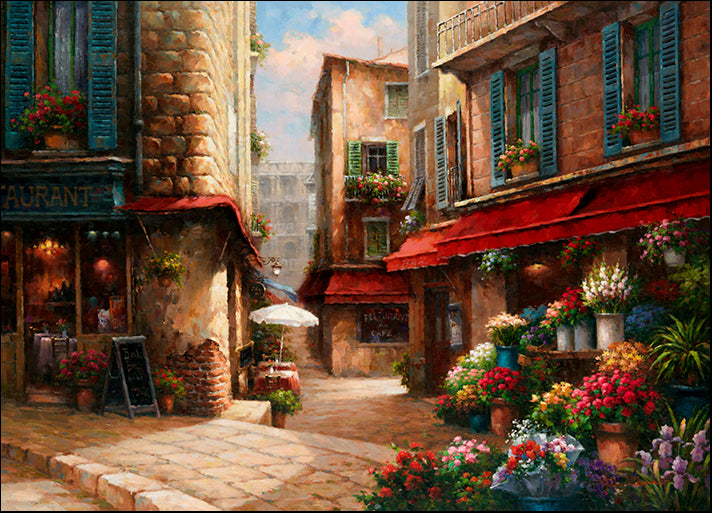 DP-135540 Flower Market Lane, by Han Chang, available in multiple sizes