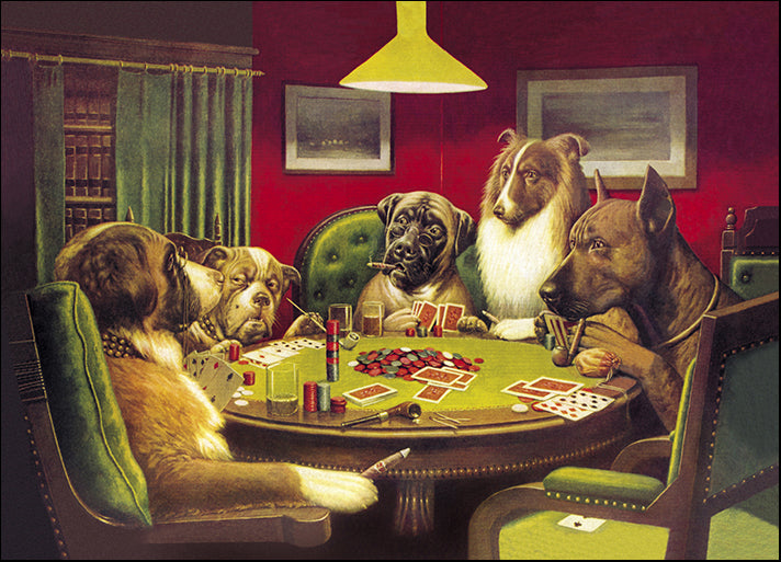 DP-341405 Poker Dogs: A Bold Bluff, 1903, by C.M. Coolidge, available in multiple sizes