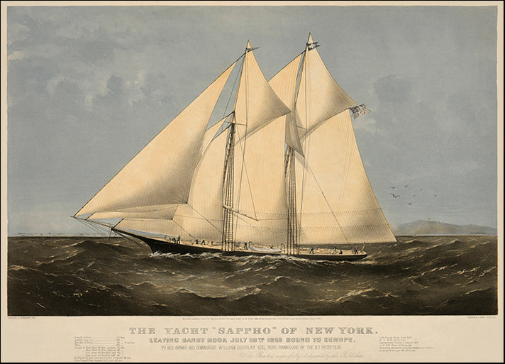 DP-342665 The Yacht "Sappho" of New York, 1869, by Unknown, available in multiple sizes