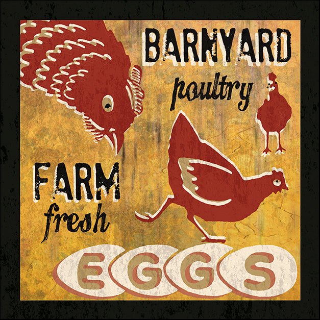 ERICLA128438 Barnyard Poultry, by Erin Clark, available in multiple sizes