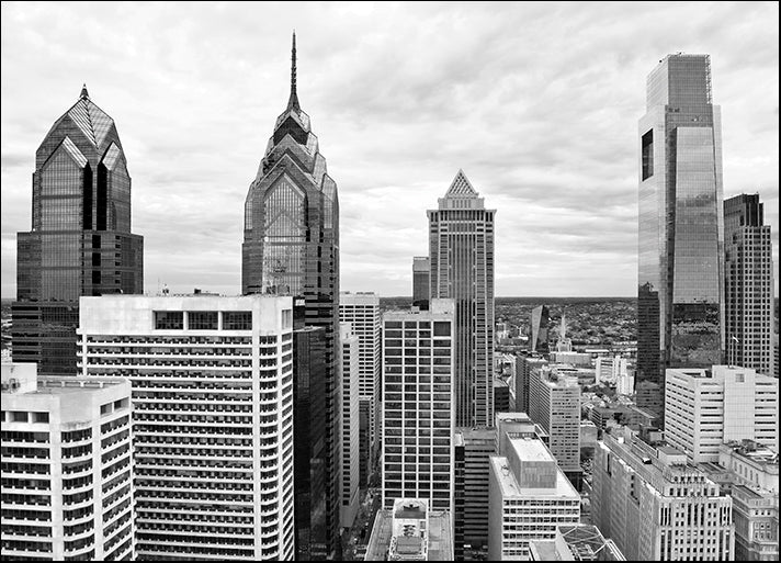 ERICLA92239 Philly Skyline (b/w), by Erin Clark, available in multiple sizes