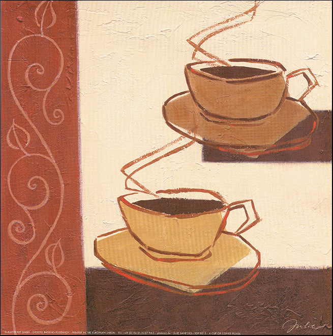 EU JSA1011 A Cup of Coffee Please by Julie Sanford 30x30cm on paper
