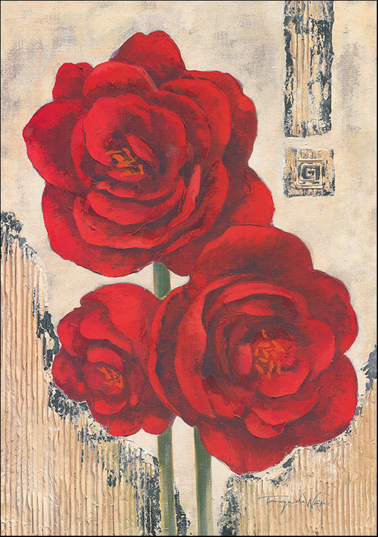 EU TW1058 Red Floral by Tomasyn de Winter 50x70cm on paper