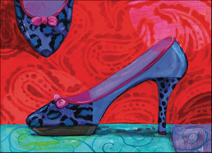 FIOSTO108589 Shoe Blue Leopard, by Fiona Stokes-Gilbert, available in multiple sizes