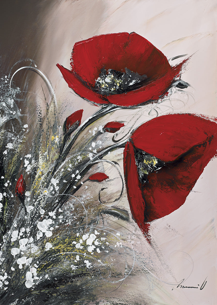 GC353 Flowing Poppy I,  available in multiple sizes - Chamton