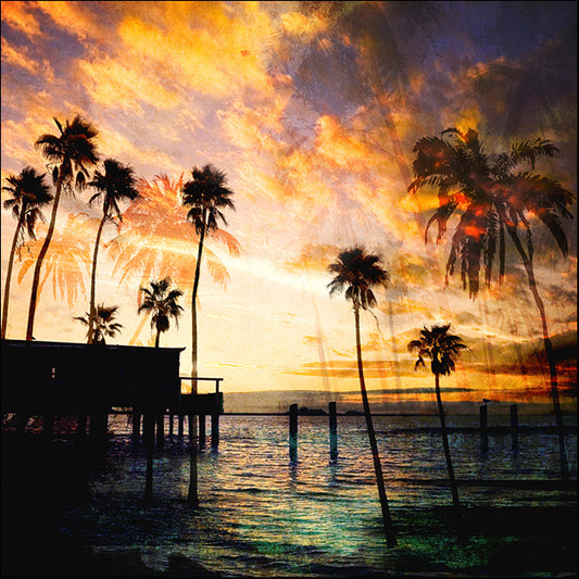 86228 Sunset on Pier B, by GI artlab, available in multiple sizes - Chamton