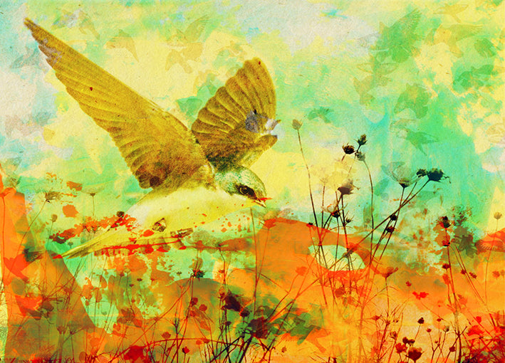 86487 Swallow in Meadow A, by GI artlab, available in multiple sizes