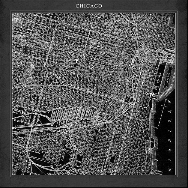 87105 Chicago Map Square, by GI artlab, available in multiple sizes