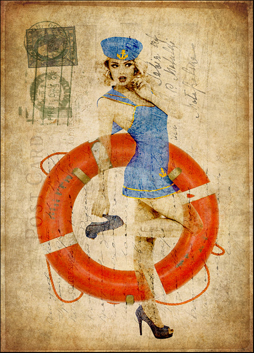 87248 Pinup Girl Sailing, by GI artlab, available in multiple sizes