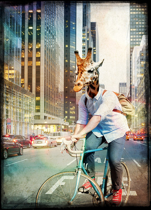 88032 Giraffe on a Bike, by GI artlab, available in multiple sizes