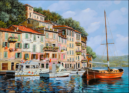 GUIBOR127791 La Barca Rossa Alla Calata, by Guido Borelli, available in multiple sizes - Chamton