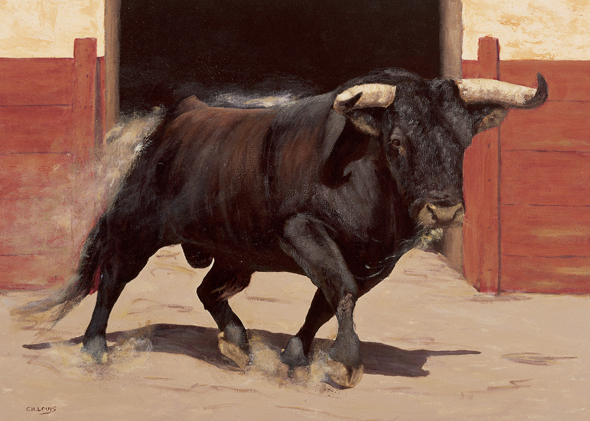 H3073 Bull Fight, available in multiple sizes - Chamton