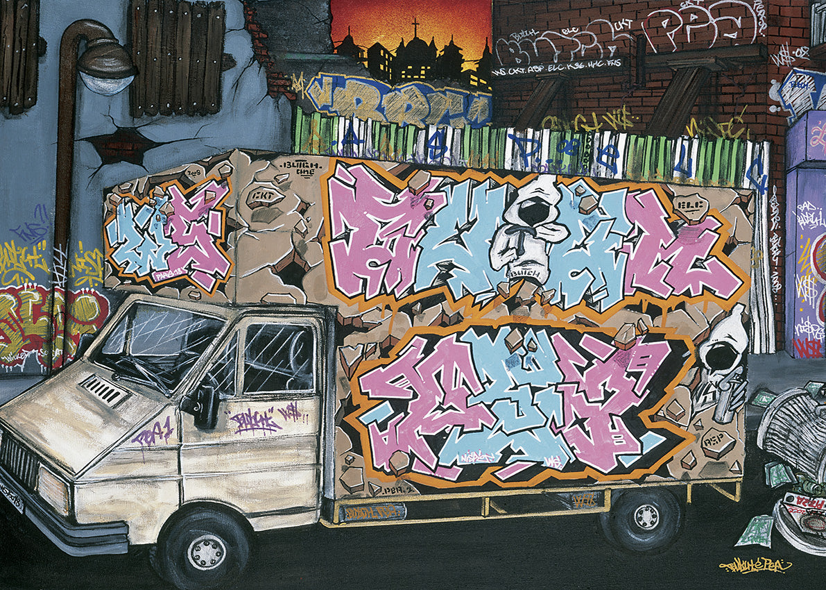 H3132 Funky Truck I, available in multiple sizes