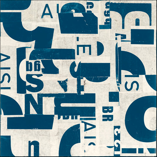 91306 Collaged Letters Teal C, by Hall J, available in multiple sizes