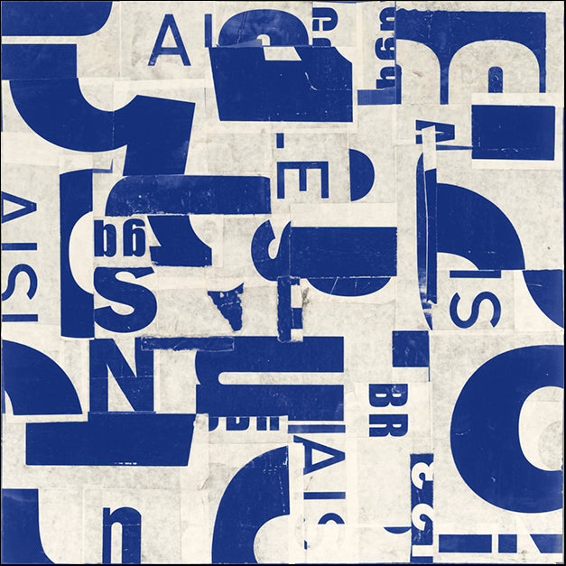 91330 Collaged Letters Blue C, by Hall J, available in multiple sizes