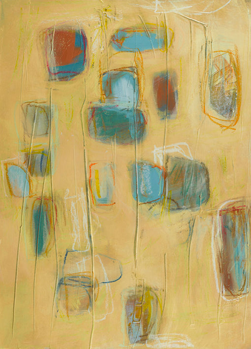 98211 Abstract Shapes on Yellow I, by Harvey B, available in multiple sizes - Chamton