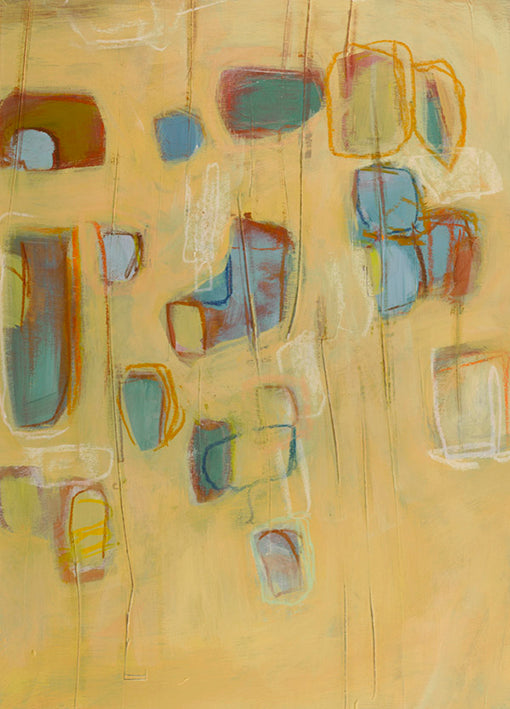 98212 Abstract Shapes on Yellow II, by Harvey B, available in multiple sizes