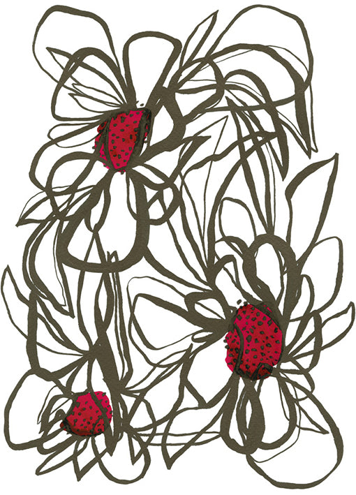 107383 Abstract Flowers, by Jones E, available in multiple sizes