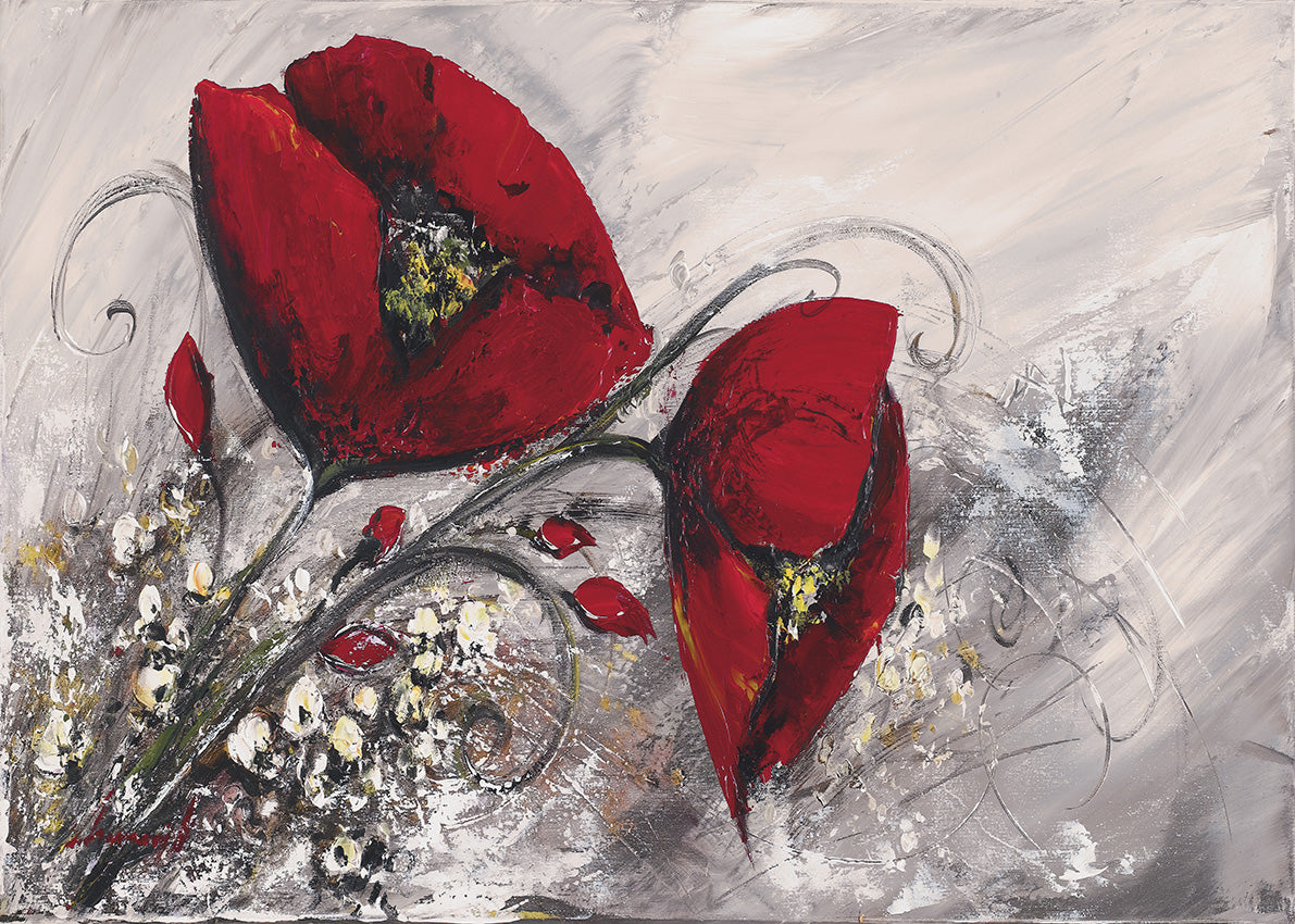 L113 Silver Stemmed Poppies, available in multiple sizes - Chamton