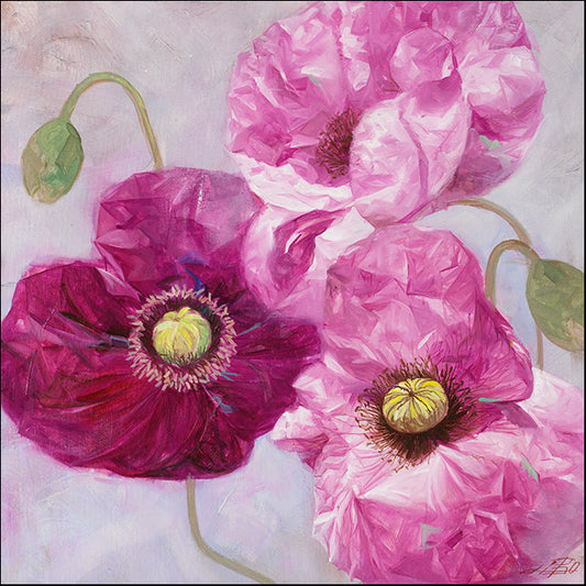 LIBO110033 Purple Poppies I, available in multiple sizes - Chamton