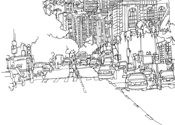 100159 Cityscape Boston, by Marie, available in multiple sizes