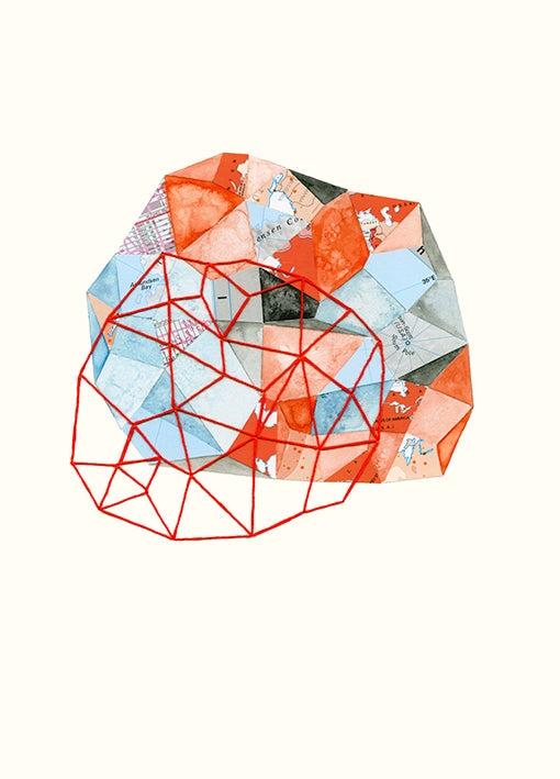 100201 Embroidered Prism Collage 6, by Marie, available in multiple sizes