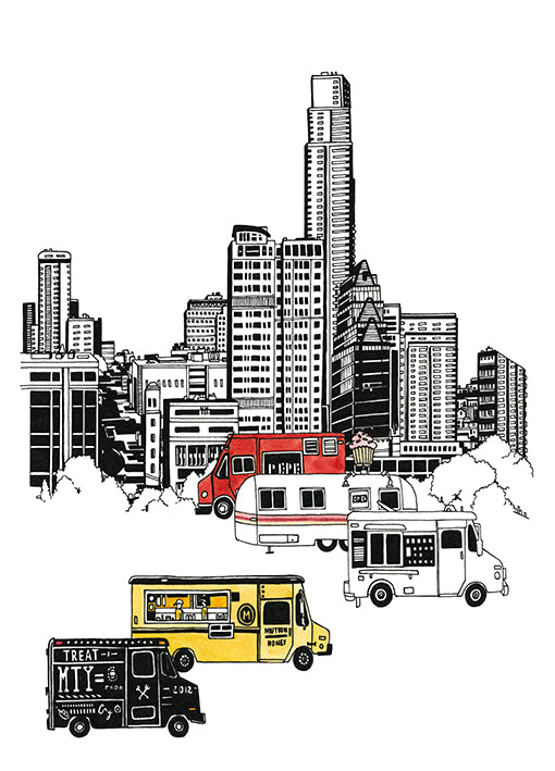 99537 Austin Food Trucks, by Marie, available in multiple sizes