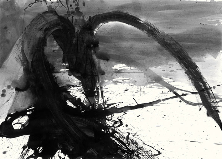 88987 Calligraphy Ink Abstract I, by Ngo, available in multiple sizes - Chamton