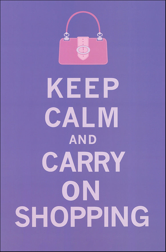 R SPQ5578 Keep Calm & Carry on Shopping by The Vintage Collection 40x60cm on paper
