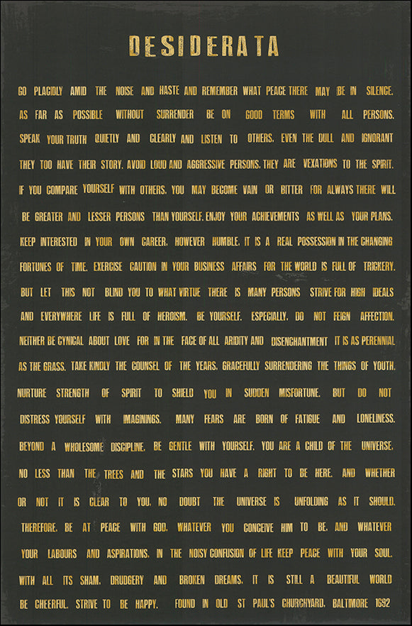 R SPQ5583 Desiderata by The Vintage Collection 40x60cm on paper