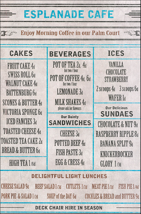R SPQ5606 Vintage Cafe Menu by The Vintage Collection 40x61cm on paper
