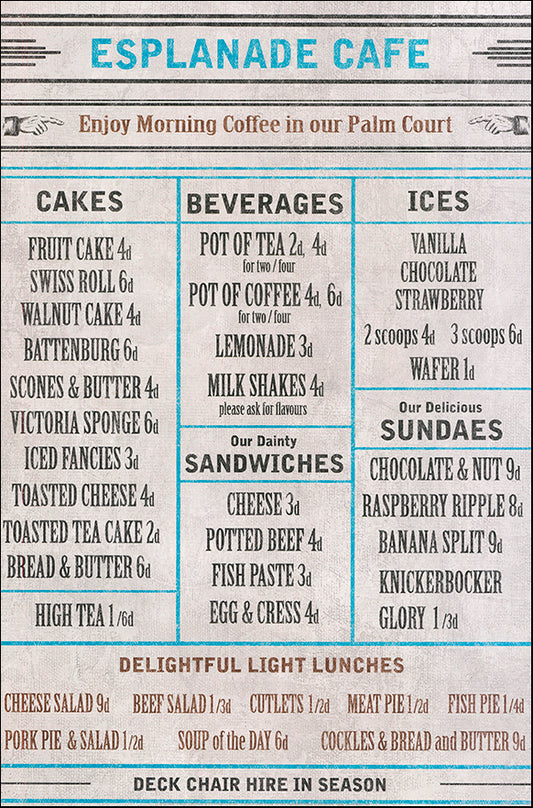 R SPQ5606 Vintage Cafe Menu by The Vintage Collection 40x61cm on paper