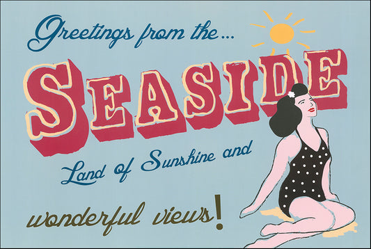 R SPQ5615 Seaside Greetings by The Vintage Collection 61x40cm on paper