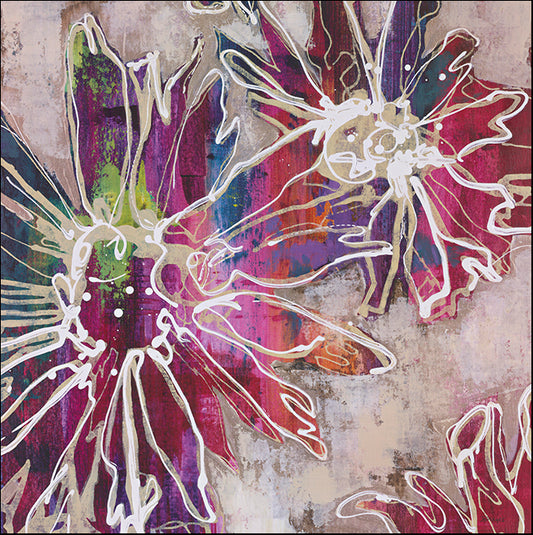 R X6367 Floral Kick 2 by Bridges 61x61cm on paper - Chamton