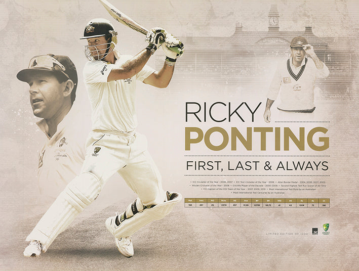 Ricky Ponting First Last & Always 80x60cm paper - Chamton