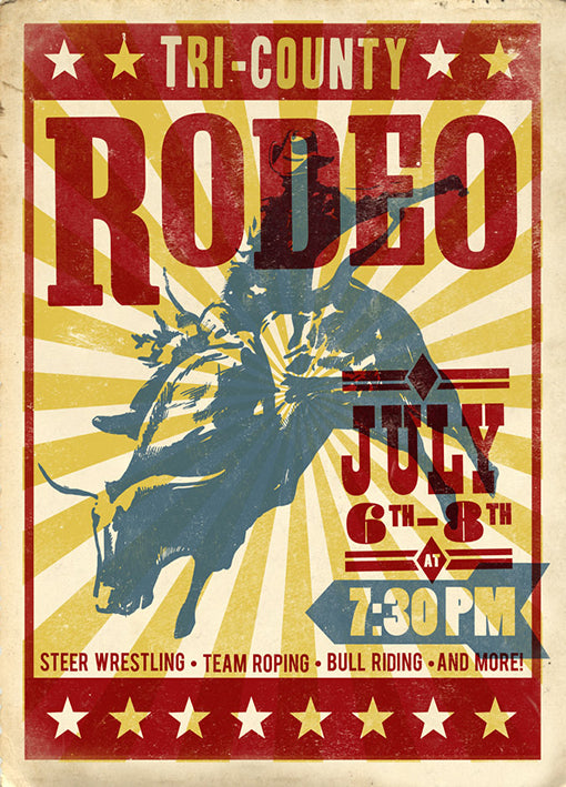 91715 Tri-County Rodeo Poster, by Steffen, available in multiple sizes